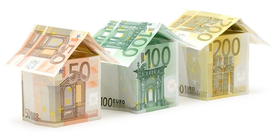 Geldscheine Häuser Immobilien