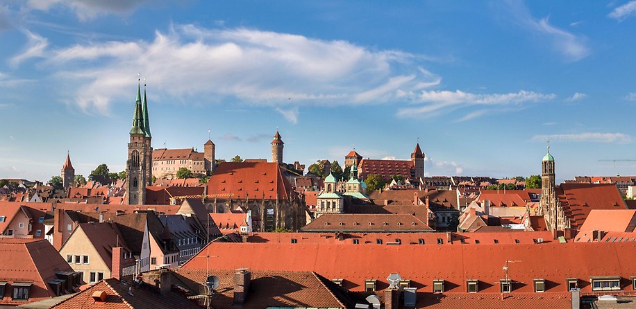 Nürnberg Stadt Ansicht Skyline