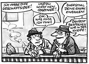 Cartoon WiM 2002|08 – Gründer in Abgründen