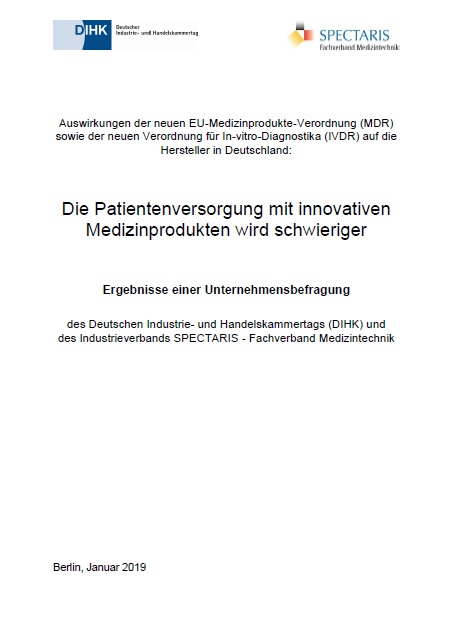 DIHK-Umfrage zur EU-Verordnung über Medizinprodukte (MDR) und über In-vitro-Diagnostik (IVDR)