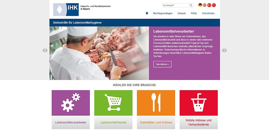 Online-Portal für Lebensmittelhygiene