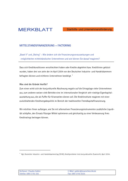 Merkblatt Factoring
