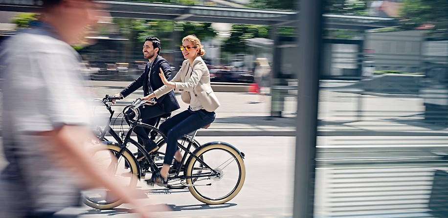 Fahrradfahrer Innenstadt