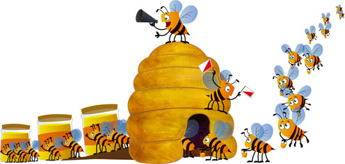 Illustration Bienen (Petra Herberger)