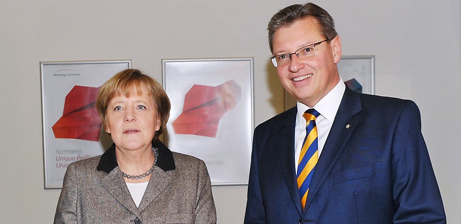 Messechef Dr. Roland Fleck und Bundeskanzlerin Angela Merkel