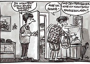 Cartoon WiM 2001|08 – Basar in Franken