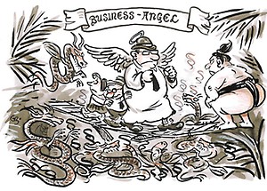 Cartoon WiM 2004|08 – Sicheres Geleit für Jungunternehmer