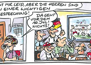 Cartoon WiM 2006|05-2 – Voller Einsatz für den Standort Deutschland