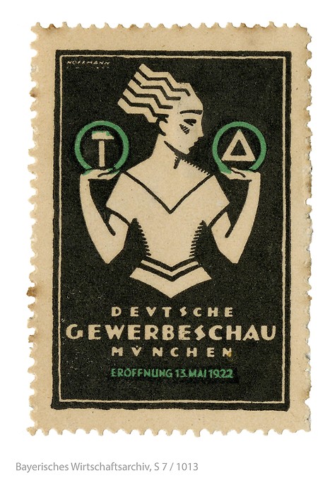 Reklamemarke für die Deutsche Gewerbeschau 1922.