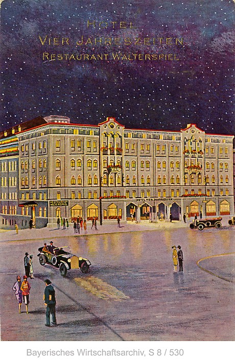 Postkarte für das Hotel Vier Jahreszeiten, 1930. (Foto: BWA)