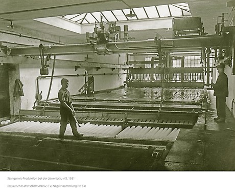 Stangeneis-Produktion bei Löwenbräu, 1931(Foto: BWA)
