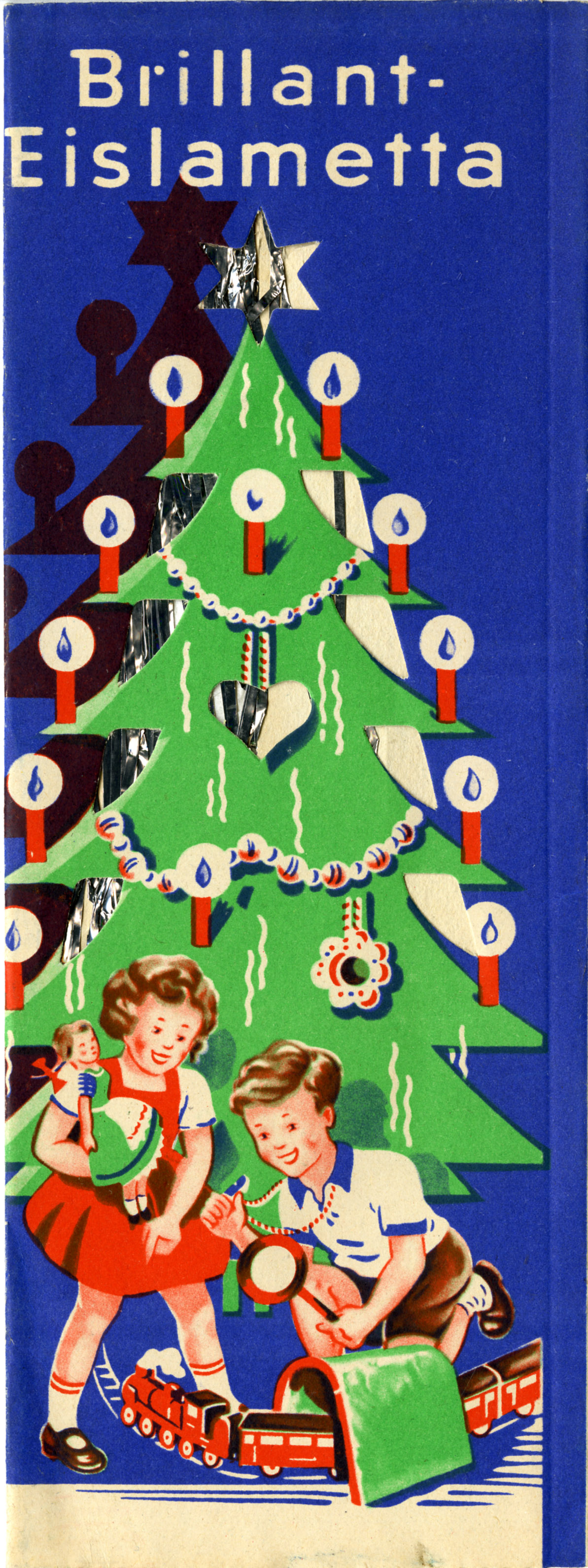Werbung für Brillant-Eislametta der Firma Riffelmacher & Weinberger, um 1950