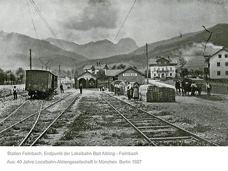 Endstation Feilnbach der Strecke von Bad Aibling, um 1920. (Foto: BWA)