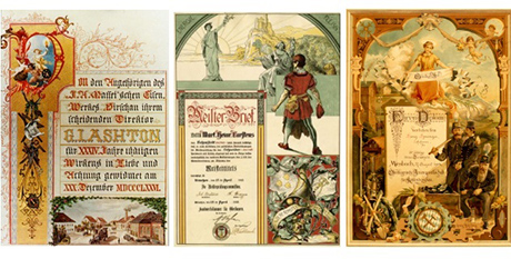 Ehrendiplom der Oberbayerischen Aktiengesellschaft für Kohlebergbau für den Miesbacher Fahrhauer Georg Sprenger, 1904