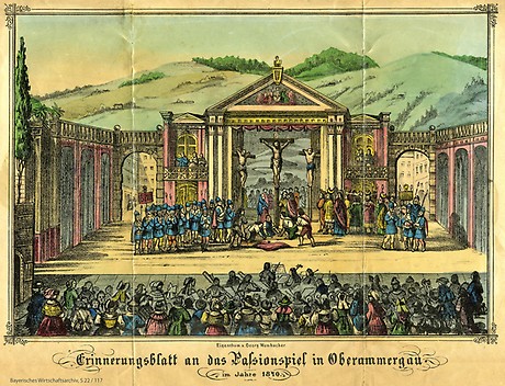 Erinnerungsblatt an das Oberammergauer Passionsspiel, 1870 (Foto: BWA)