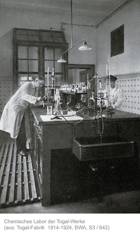 Laboratorium des Togal-Werks, 1924. (Foto: BWA)