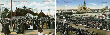 Postkarten von der Wiesn aus den Jahren 1910 und 1913