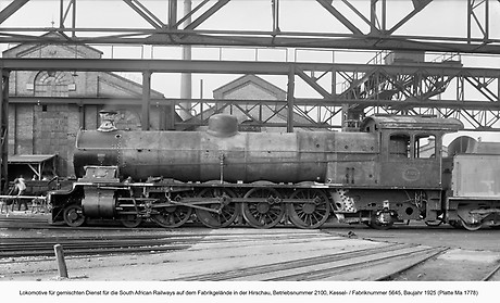 Bayerische Lokomotive für die South African Railways auf dem Fabrikgelände in der Hirschau, 1925 (Foto: BWA)