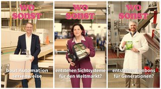 Beteiligen sich an der DIHK-Kampagne "Wo sonst?": Susanne Lang (Geschäftsführerin der Mekra Lang GmbH & Co. KG in Ergersheim), Philipp Soldan, der die künftige fünfte Generation bei der Dr. C. Soldan GmbH in Adelsdorf repräsentiert, und Peter Schmidt-Gebhardt (Geschäftsführer von Burgbad in Greding-Grafenberg) (von links).