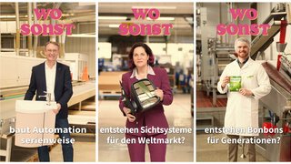Beteiligen sich an der DIHK-Kampagne "Wo sonst?": Susanne Lang (Geschäftsführerin der Mekra Lang GmbH & Co. KG in Ergersheim), Philipp Soldan, der die künftige fünfte Generation bei der Dr. C. Soldan GmbH in Adelsdorf repräsentiert, und Peter Schmidt-Gebhardt (Geschäftsführer von Burgbad in Greding-Grafenberg) (von links).