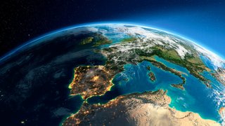 Detailed Earth. Spain and the Mediterranean Sea