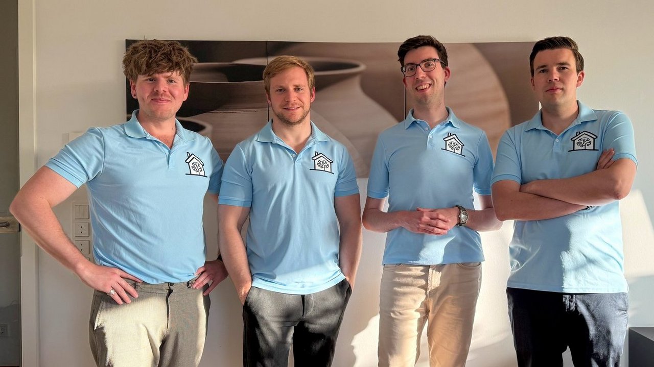 Die Gründer der Immodio UG in Reichenschwand: Lukas Kolb, Dominik Hettlich, Hendric Owesle und Leon Blank (v. l.).
