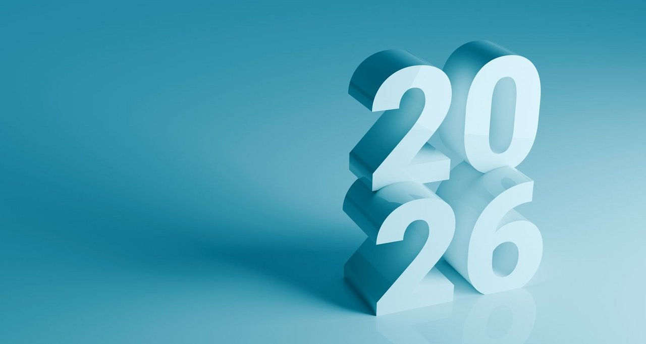 2026 written in numbers with 3D-effect