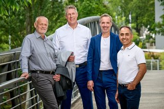 Die Geschäftsführer der Dorfner-Gruppe in Nürnberg: Harald Griebel, Peter Engelbrecht, Holger Lösch und Sinan Akdeniz (v. l.).